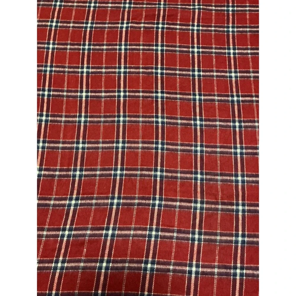 Vintage Ralph Lauren Red Tartan Plaid Throw Blanket 50x68 100% Acrylic Made USA
